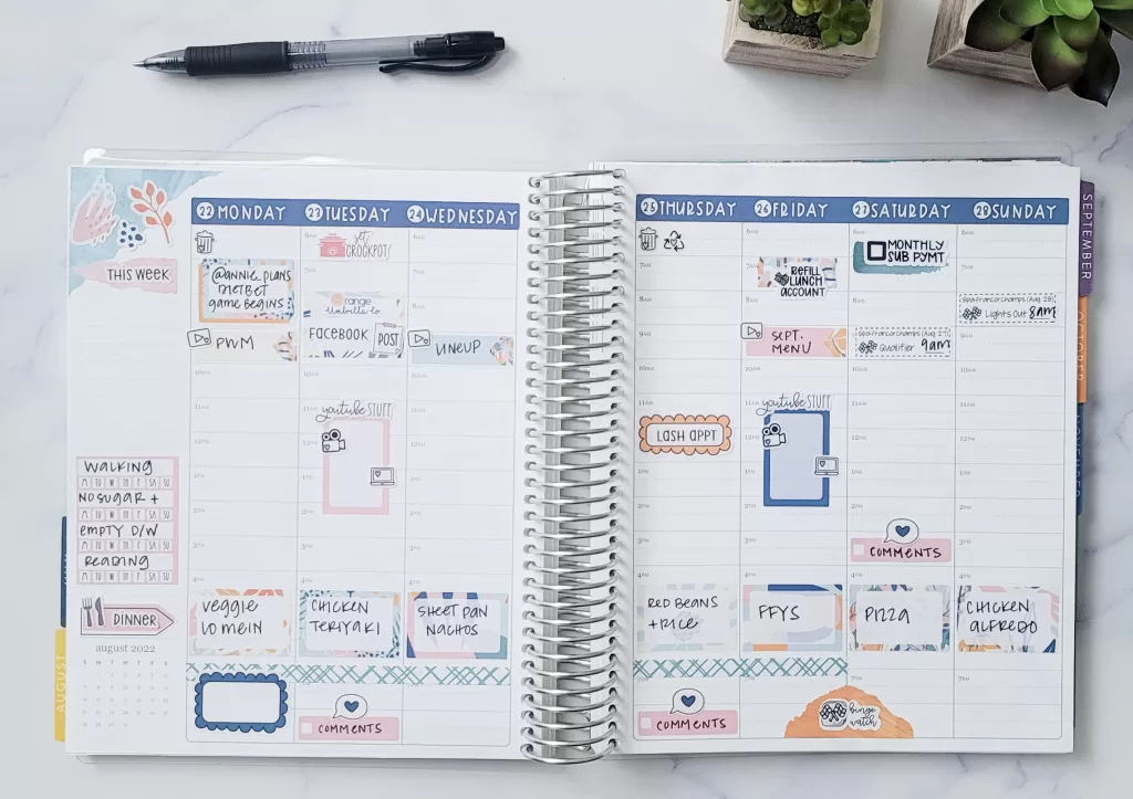 How to choose the best planner layout with Erin Condren Hourly LifePlanner example for schedule planning